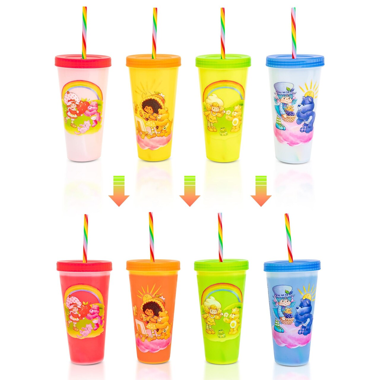 Care Bears x Strawberry Shortcake 4-Piece Color-Changing Tumbler Set | 24 Ounces